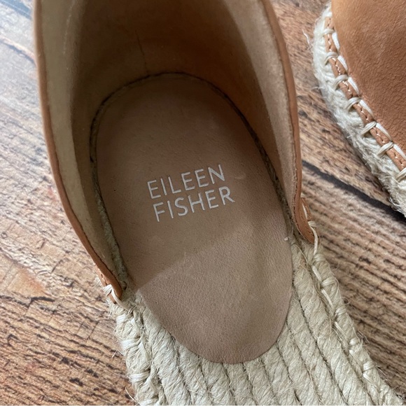 Eileen Fisher Lady Nubuck Slip On Leather Espadrille Flat Shoes 9.5 - Picture 4 of 5